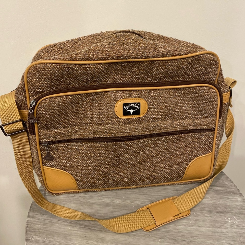 SERGIO VALENTE VINTAGE TWEED TRAVEL / LEISURE BAG